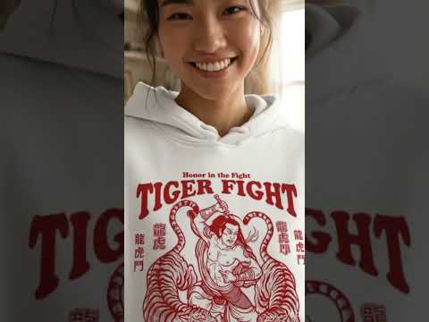 Samurai Tiger Fight Graphic Tee Shirt, Hoodie Sweatshirt