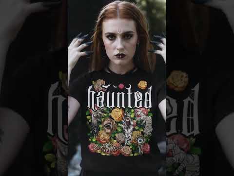 Haunted Goth  Graphic Tee Shirt, Halloween Hoodie Sweatshirt