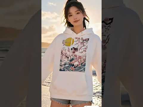 Cherry Blossom Surf Beach Graphic Tee Shirt, Hoodie Sweatshirt