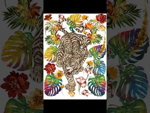 Tattoo Tropical Tiger Graphic Tee Shirt, Hoodie Sweatshirt