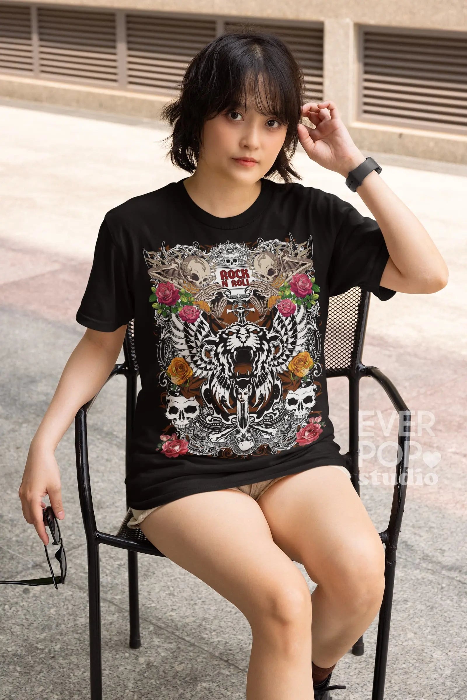 Rock n Roll Tiger Graphic Tee Shirt, Hoodie Sweatshirt