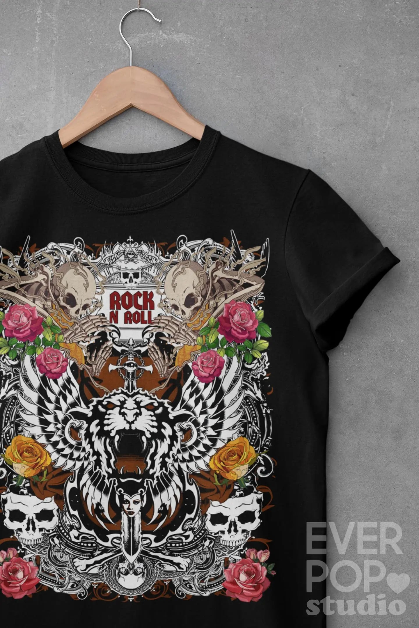 Rock n Roll Tiger Graphic Tee Shirt, Hoodie Sweatshirt