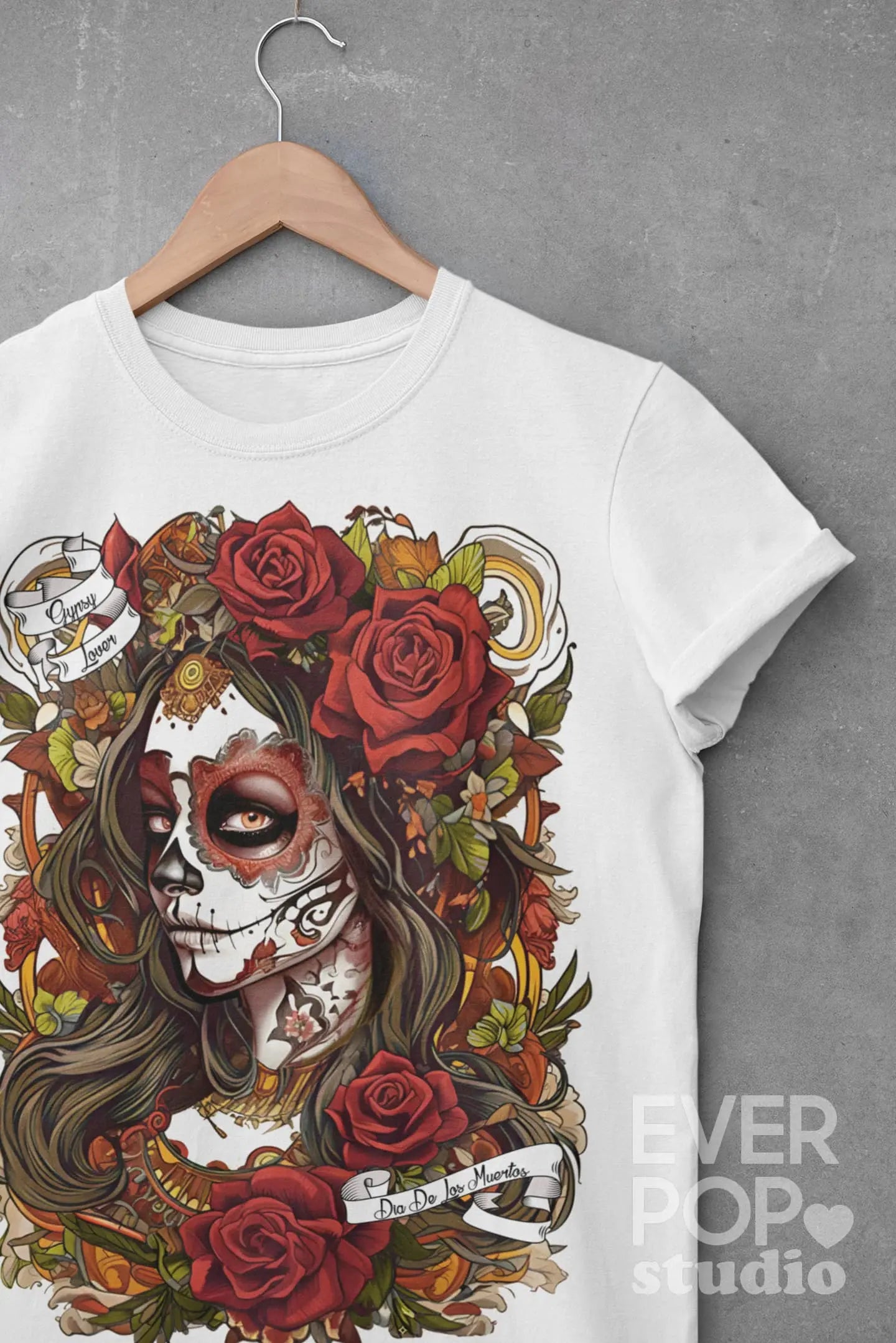 Sugar Skull Graphic Tee Shirt, Hoodie Sweatshirt