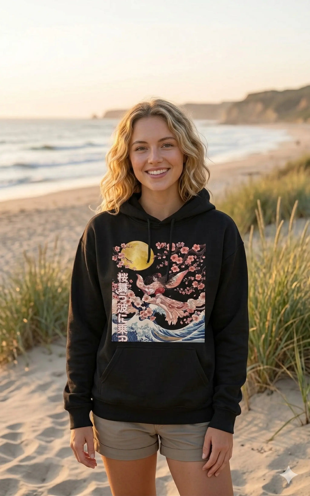 Cherry Blossom Surf Beach Graphic Tee Shirt, Hoodie Sweatshirt