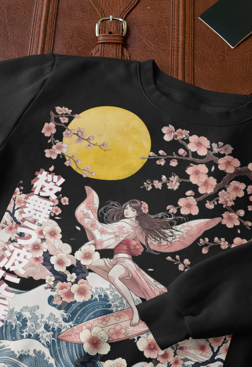 Cherry Blossom Surf Beach Graphic Tee Shirt, Hoodie Sweatshirt