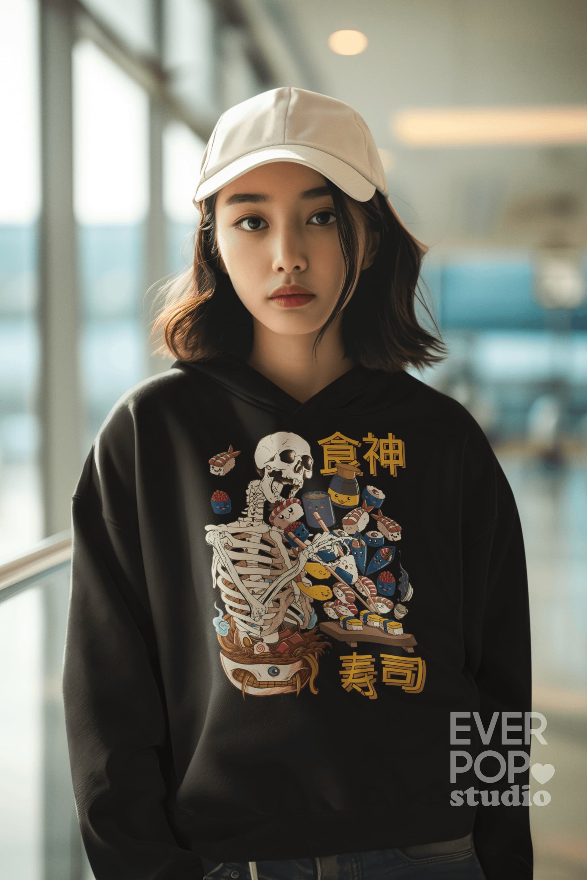 Skeleton Sushi Graphic Tee Shirt, Hoodie    Sweatshirt