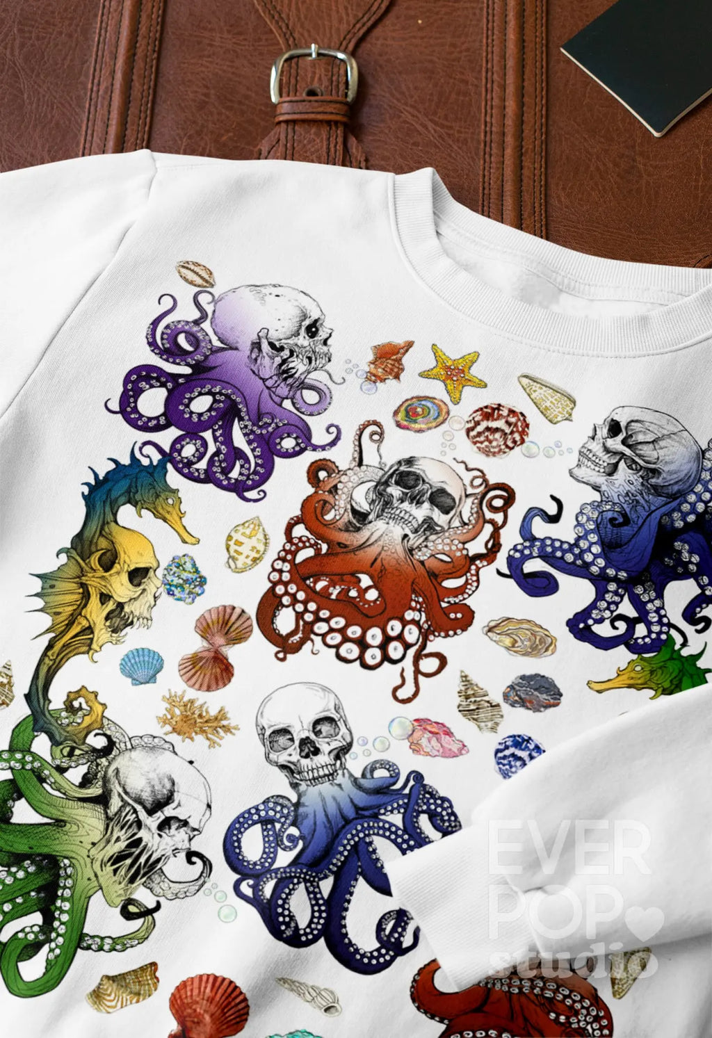 Skull Octopus Graphic Tee Shirt, Hoodie Sweatshirt