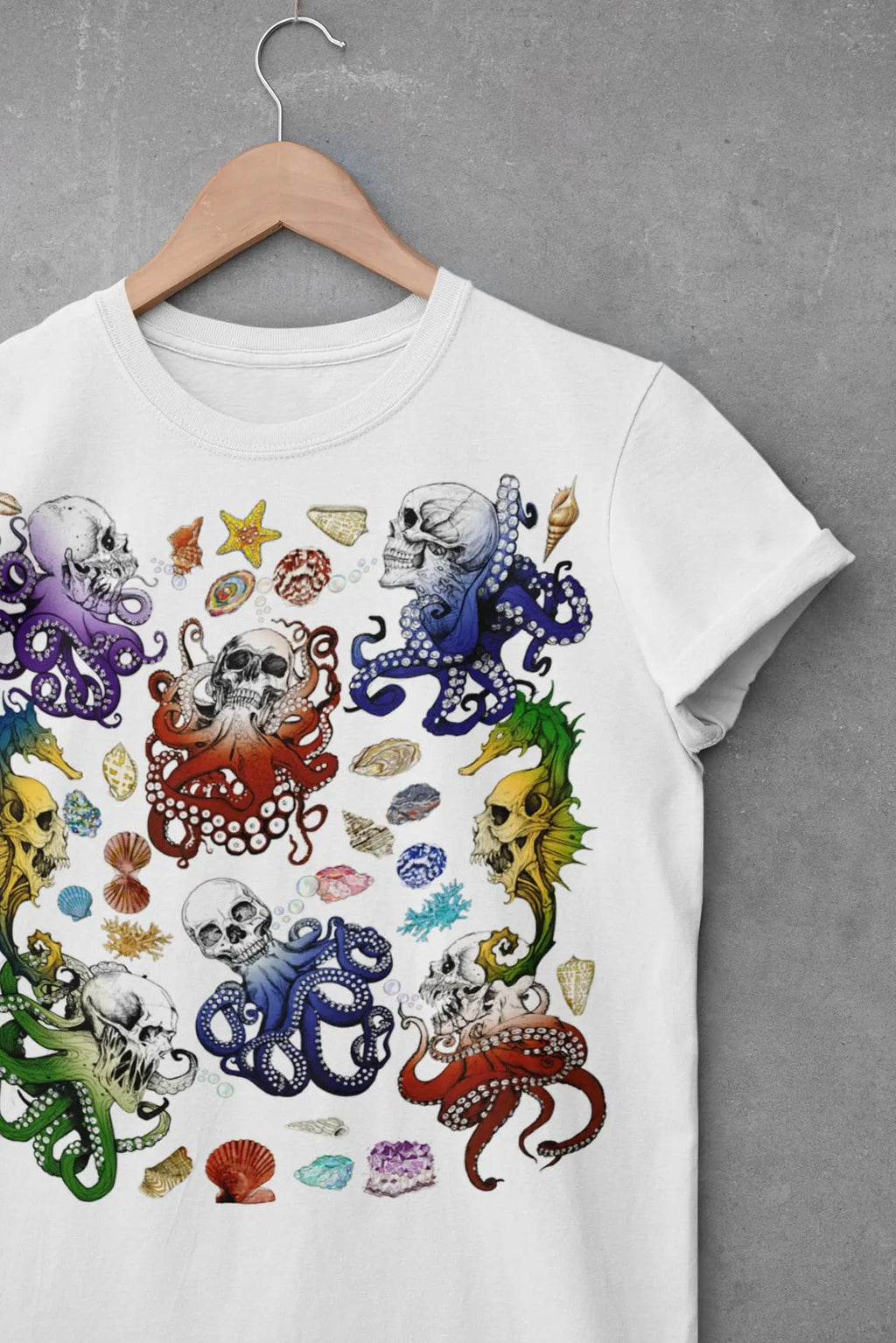 Skull Octopus Graphic Tee Shirt, Hoodie Sweatshirt