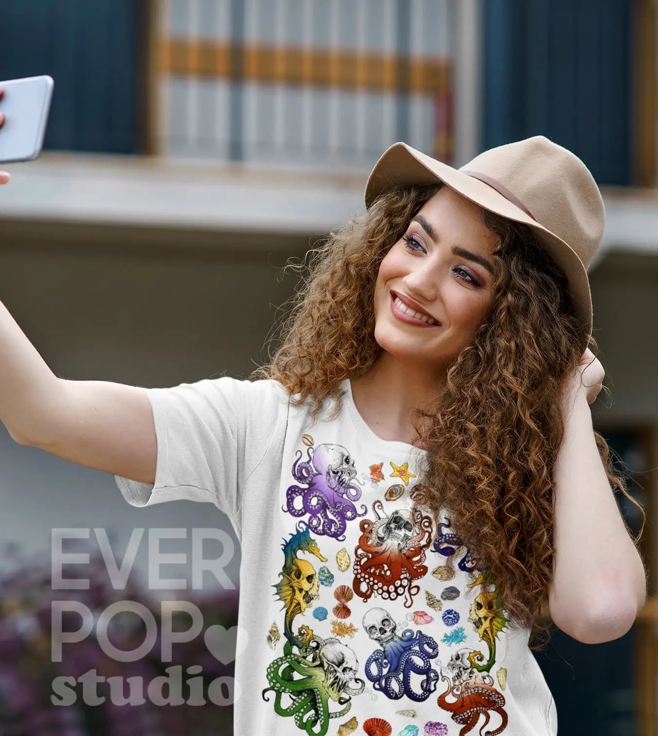 Skull Octopus Graphic Tee Shirt, Hoodie Sweatshirt