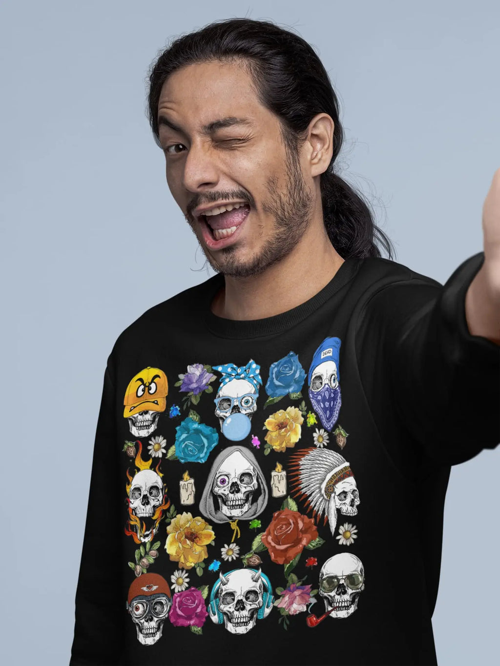 Cute Skull Rose Graphic Tee Shirt, Hoodie Sweatshirt