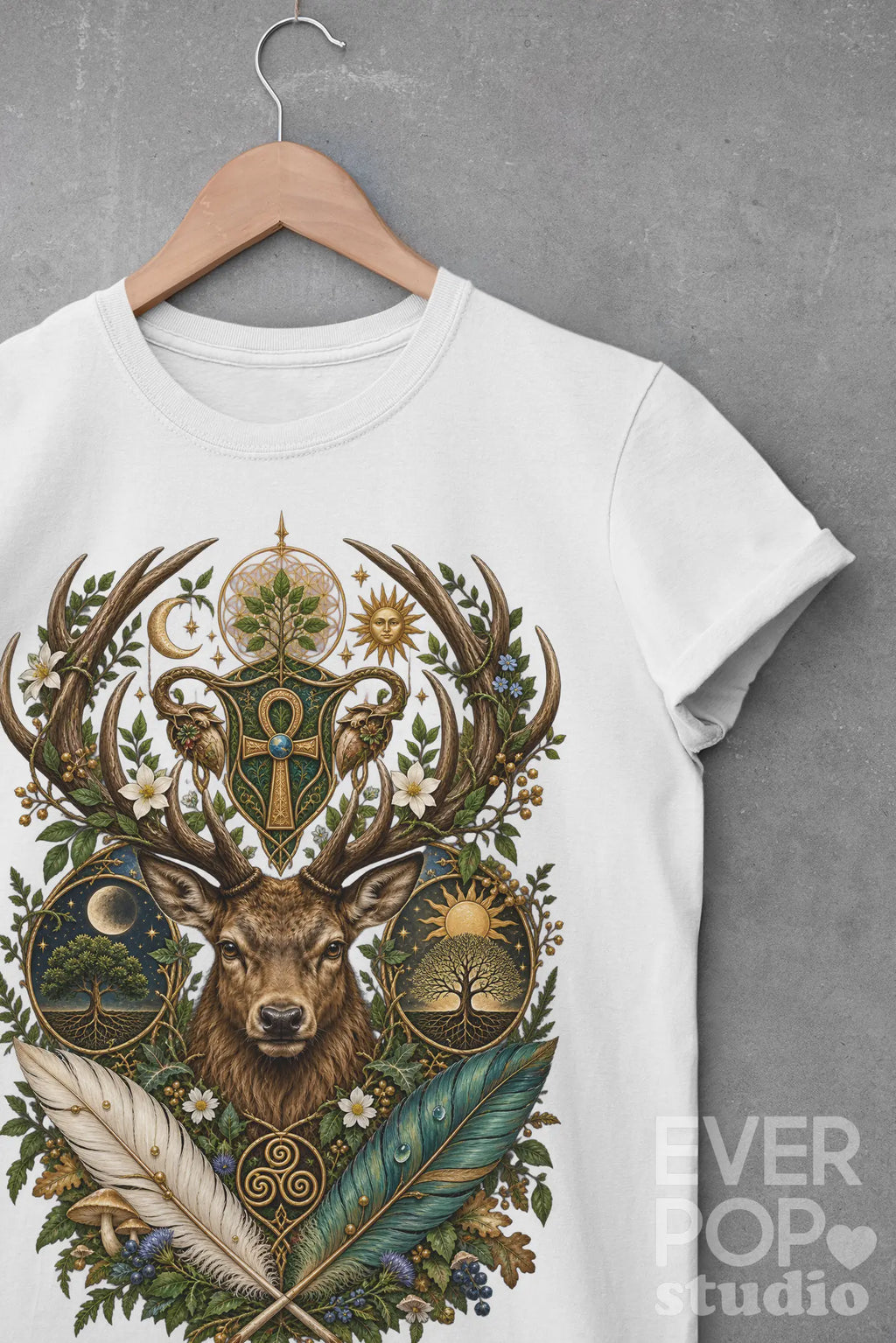 Mystical Stag Graphic Tee Shirt, Hoodie Sweatshirt