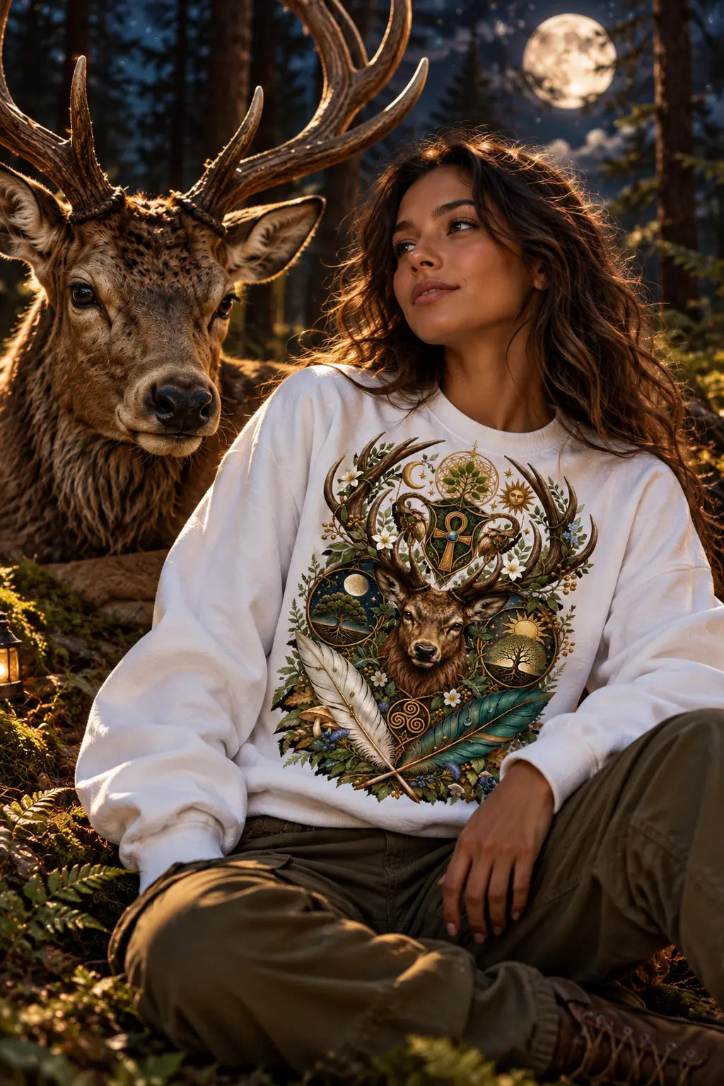 Mystical Stag Graphic Tee Shirt, Hoodie Sweatshirt