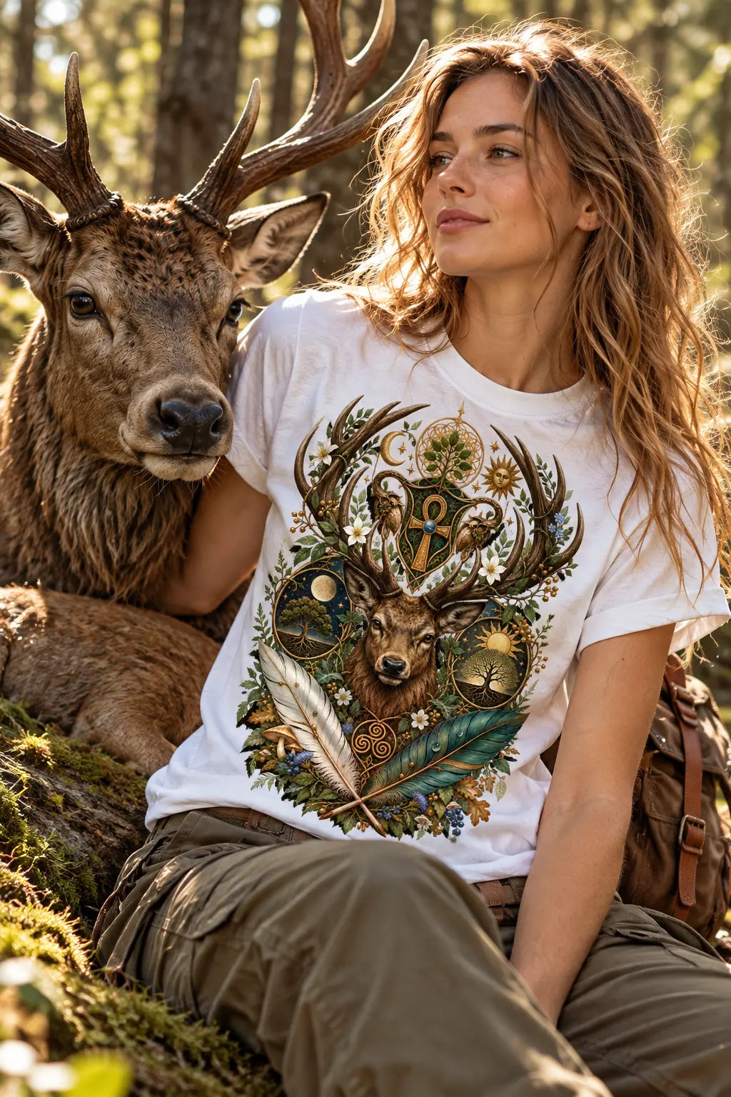 Mystical Stag Graphic Tee Shirt, Hoodie Sweatshirt