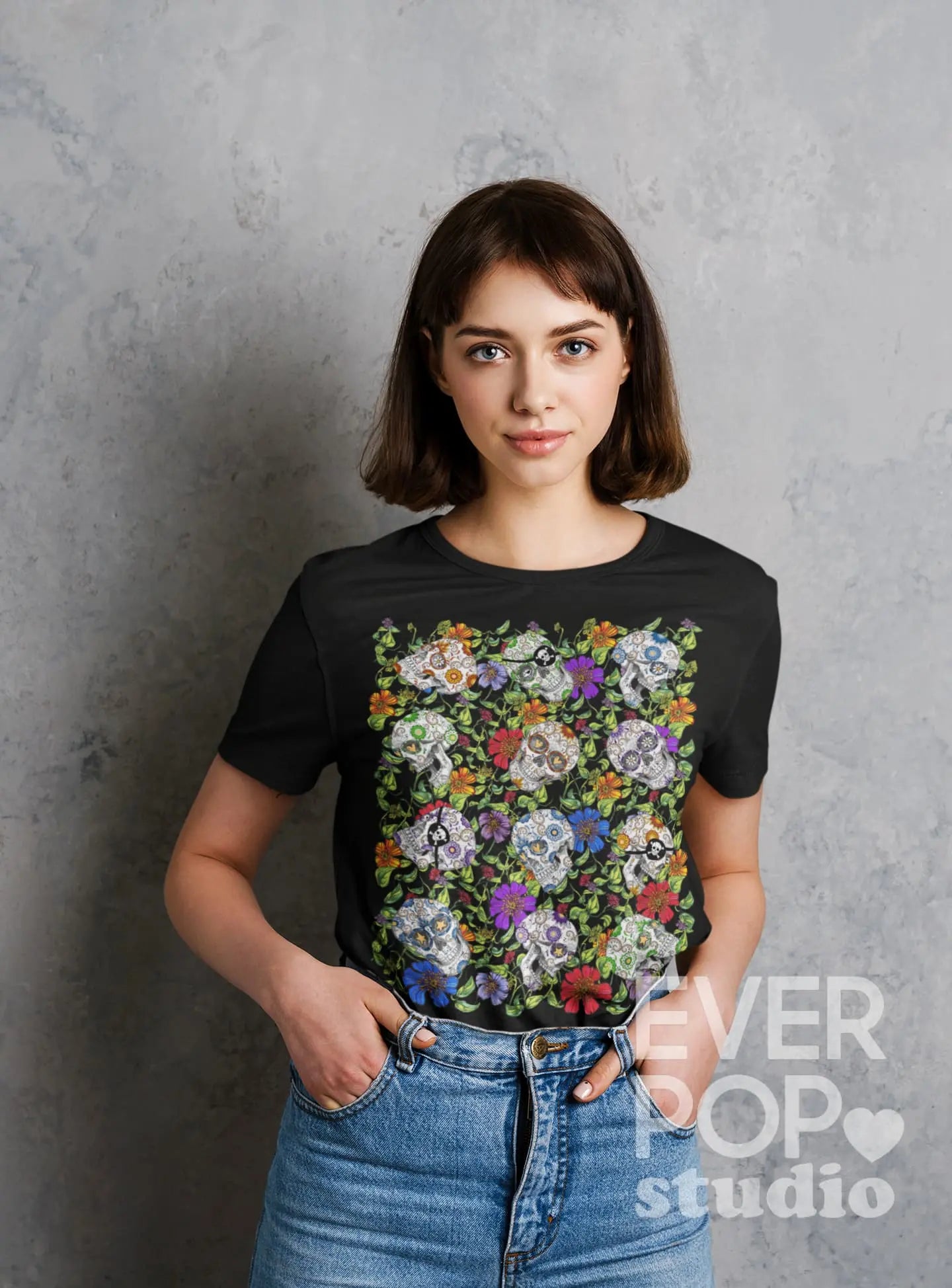 Sugar Skull Halloween Graphic Tee Shirt, Hoodie Sweatshirt