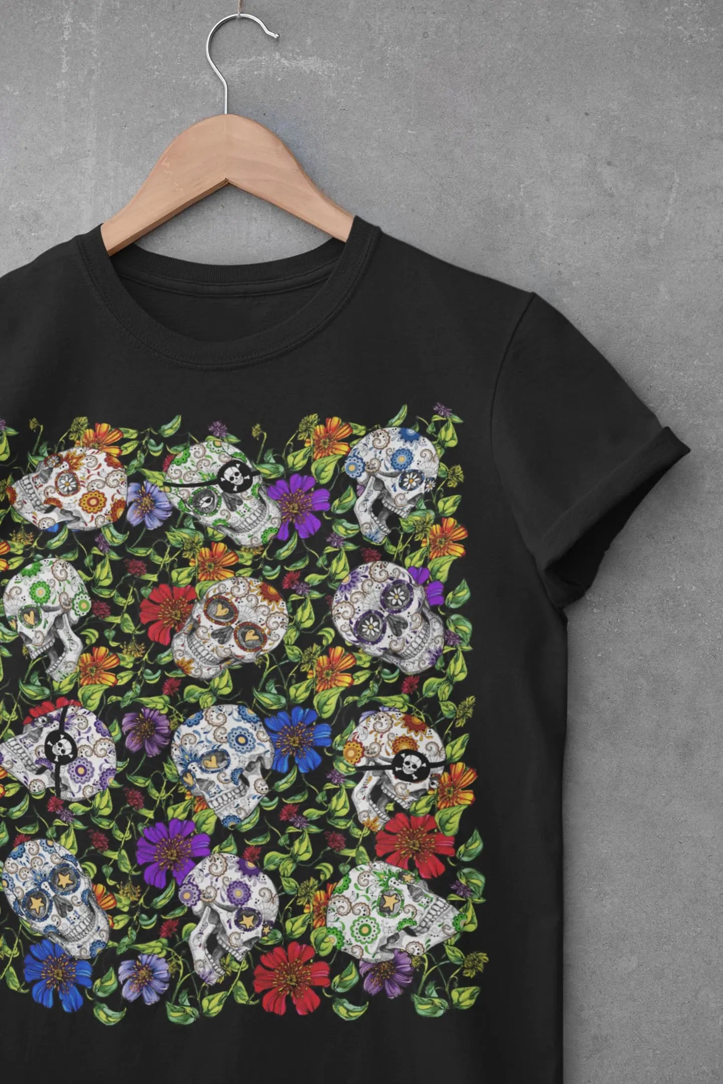 Sugar Skull Halloween Graphic Tee Shirt, Hoodie Sweatshirt