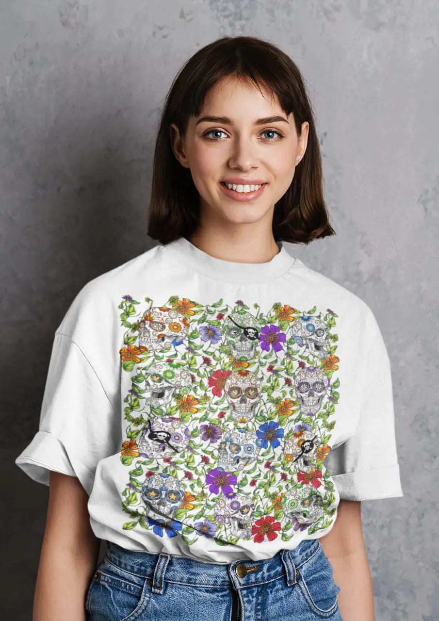 Sugar Skull Halloween Graphic Tee Shirt, Hoodie Sweatshirt