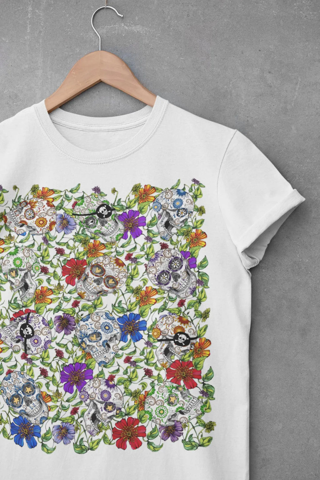 Sugar Skull Halloween Graphic Tee Shirt, Hoodie Sweatshirt