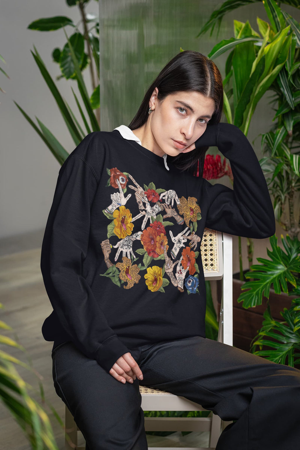 Lip Flower Tattoo Graphic Tee Shirt, Hoodie Sweatshirt