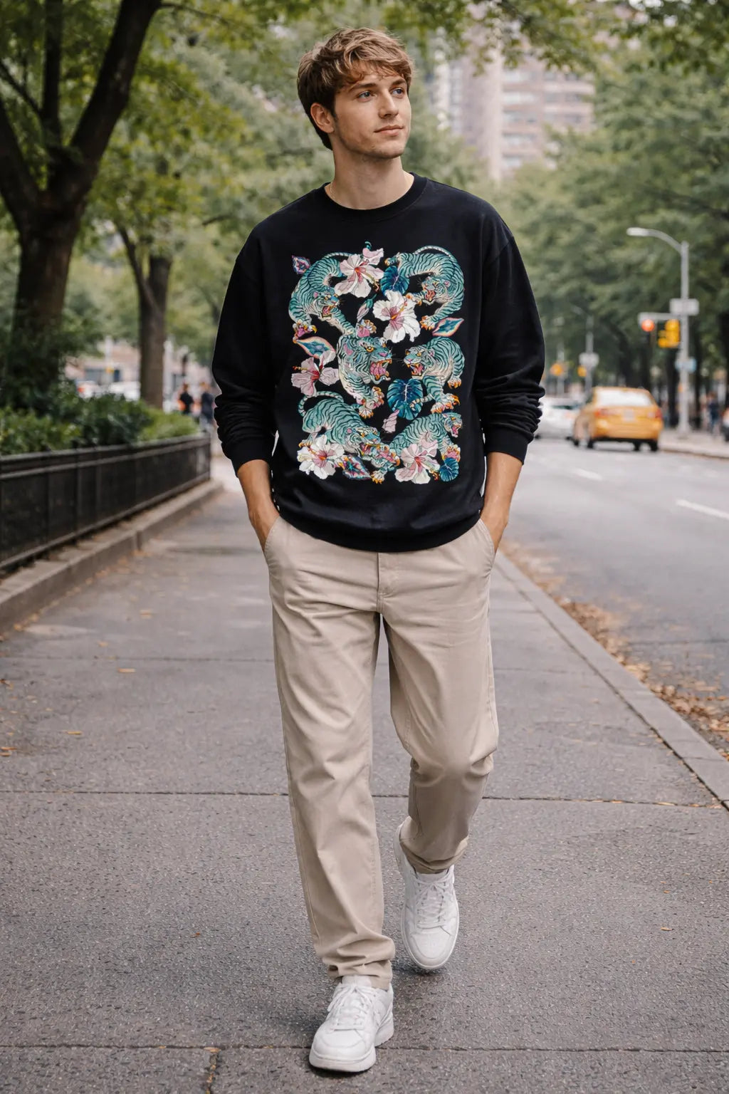 Jungle Teal Tiger Graphic Tee Shirt, Hoodie Sweatshirt
