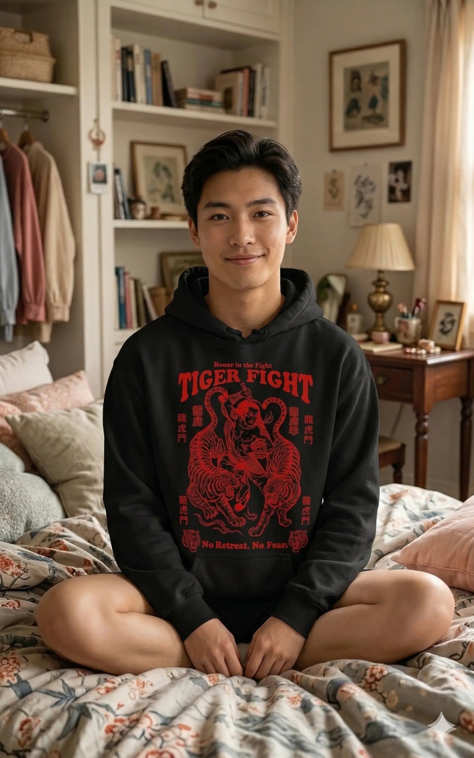 Samurai Tiger Fight Graphic Tee Shirt, Hoodie Sweatshirt