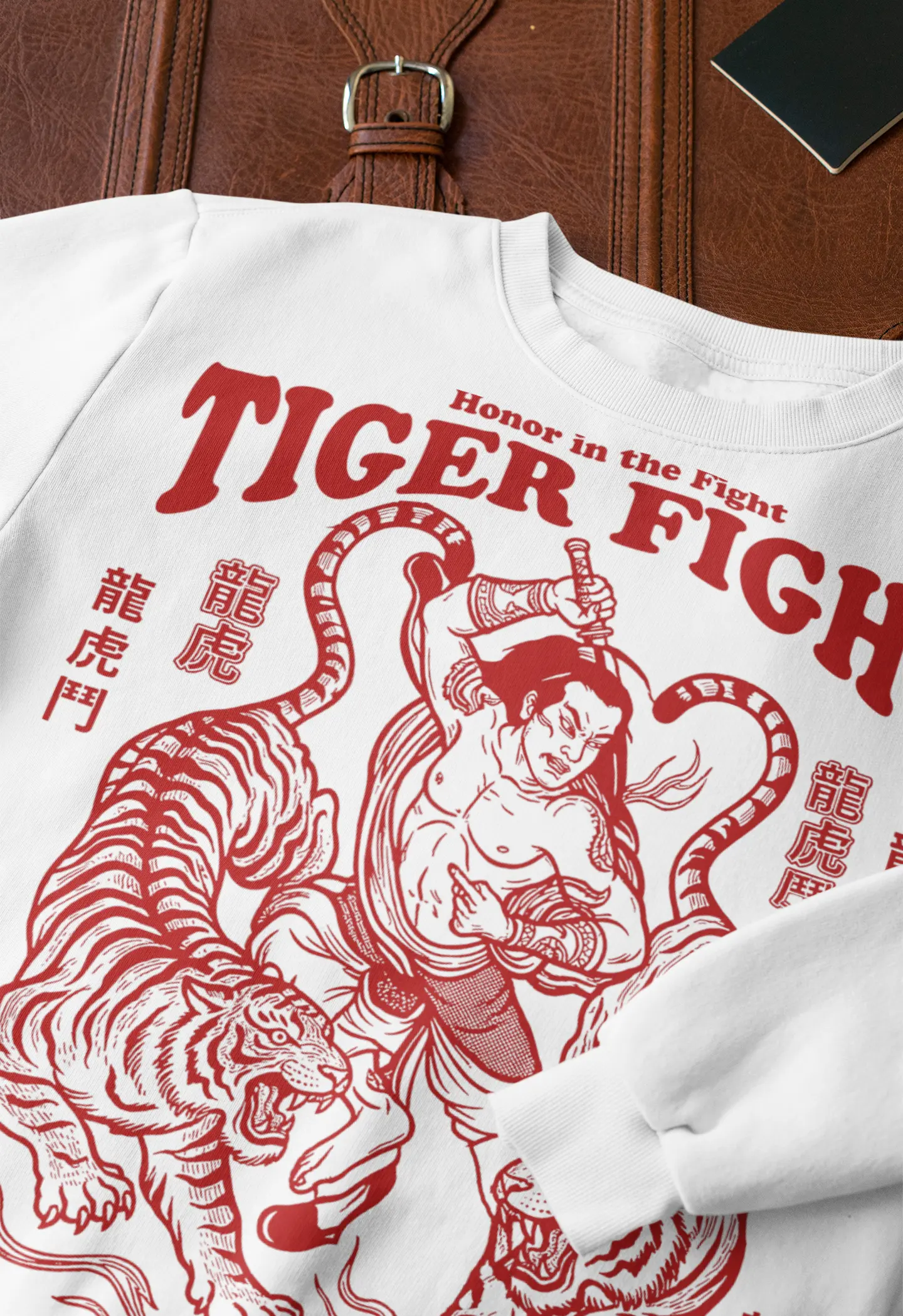 Samurai Tiger Fight Graphic Tee Shirt, Hoodie Sweatshirt