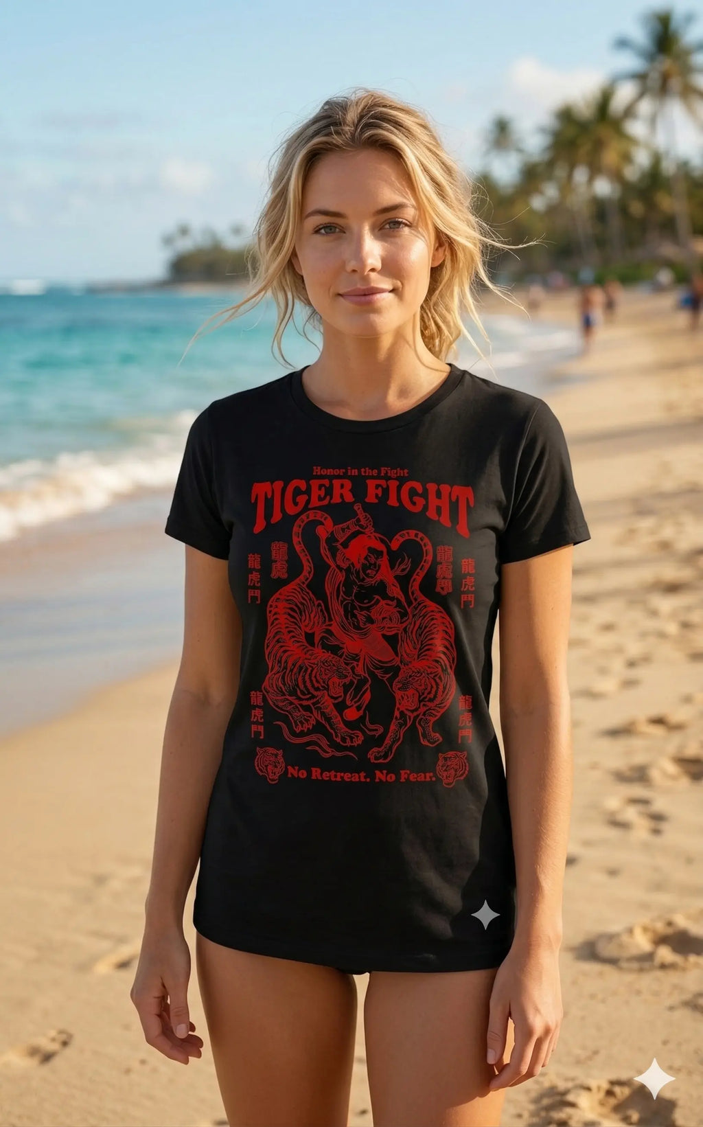 Samurai Tiger Fight Graphic Tee Shirt, Hoodie Sweatshirt
