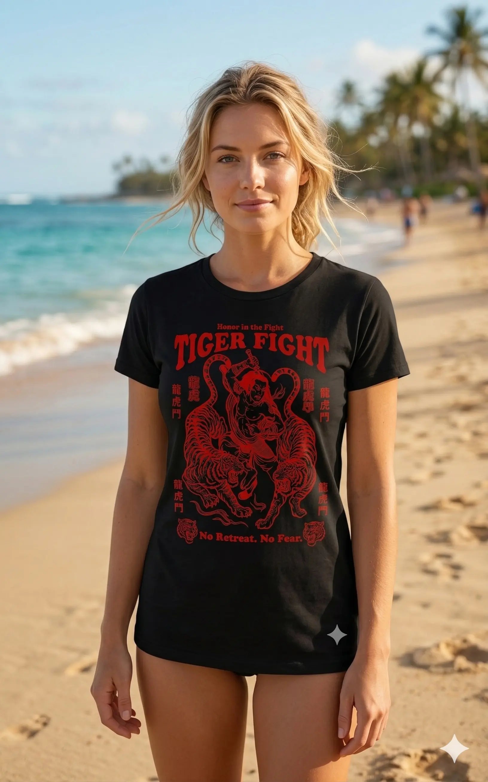 Samurai Tiger Fight Graphic Tee Shirt, Hoodie Sweatshirt