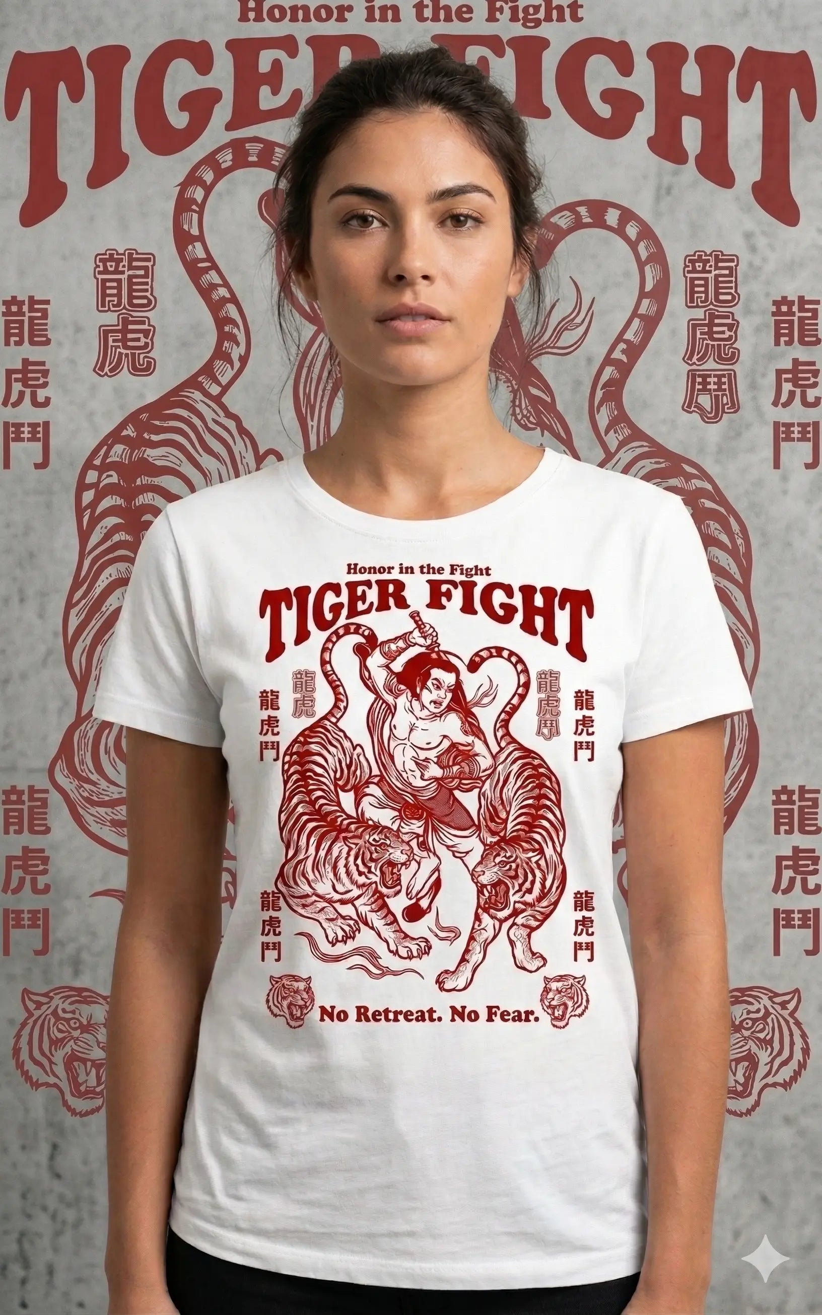 Samurai Tiger Fight Graphic Tee Shirt, Hoodie Sweatshirt