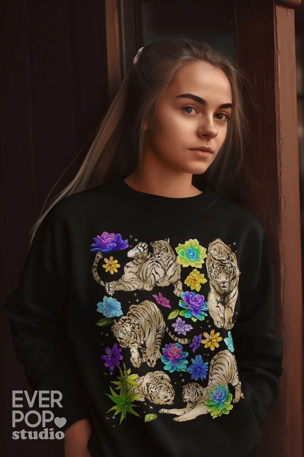 Tiger Cactus  Graphic Tee Shirt, Hoodie Sweatshirt