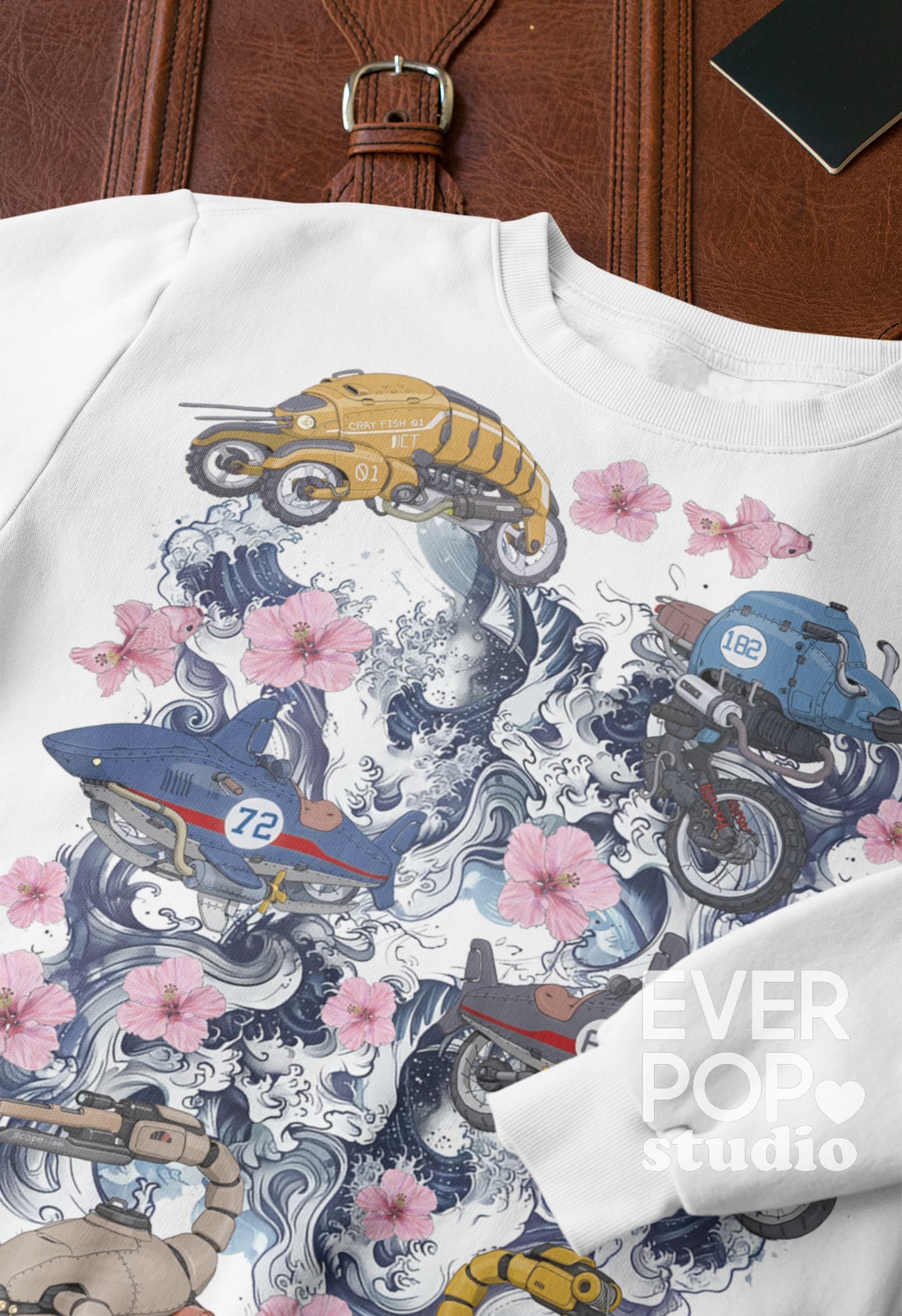 Steampunk Beach Graphic Tee Shirt, Hoodie Sweatshirt