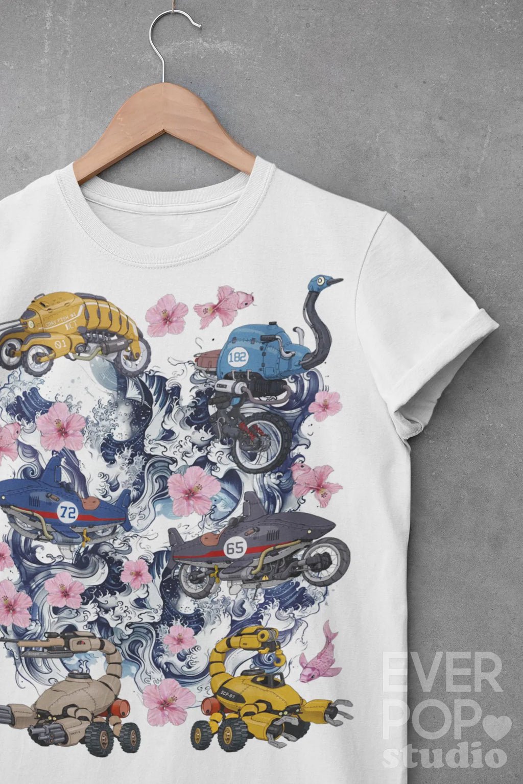 Steampunk Beach Graphic Tee Shirt, Hoodie Sweatshirt