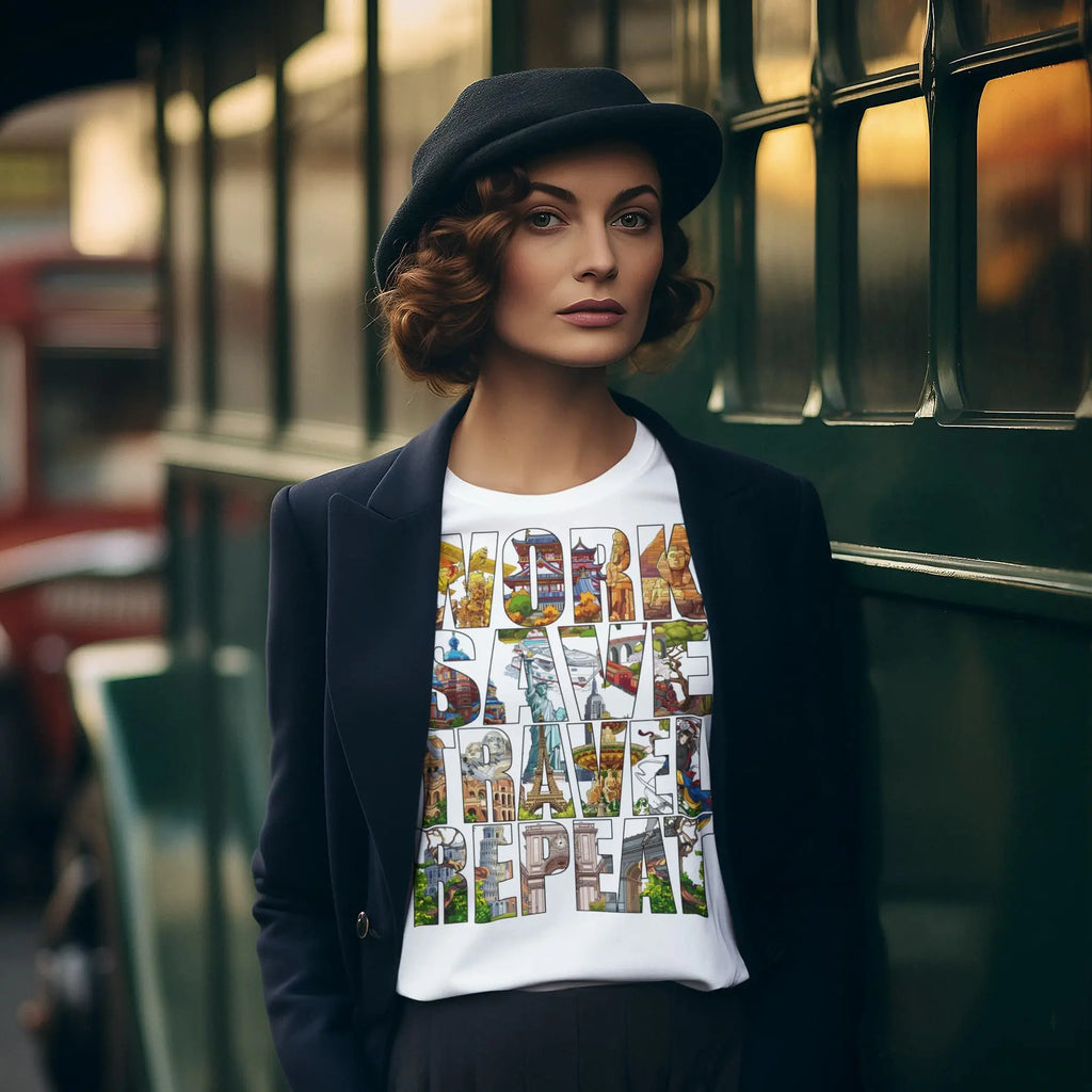 Work Save Travel Repeat  Graphic Tee Shirt, Hoodie Sweatshirt