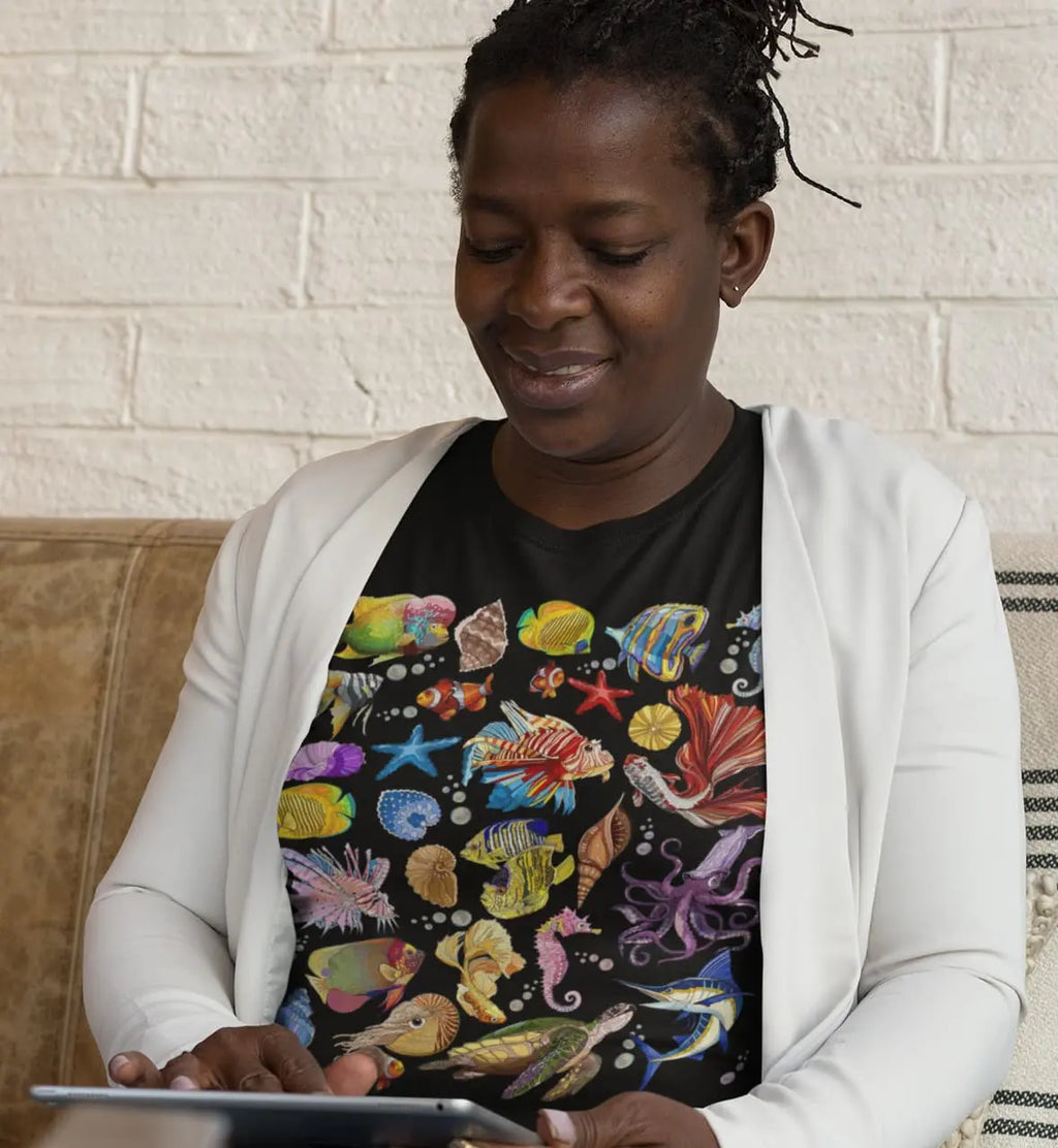 Tropical Fish Graphic Tee Shirt, Hoodie Sweatshirt