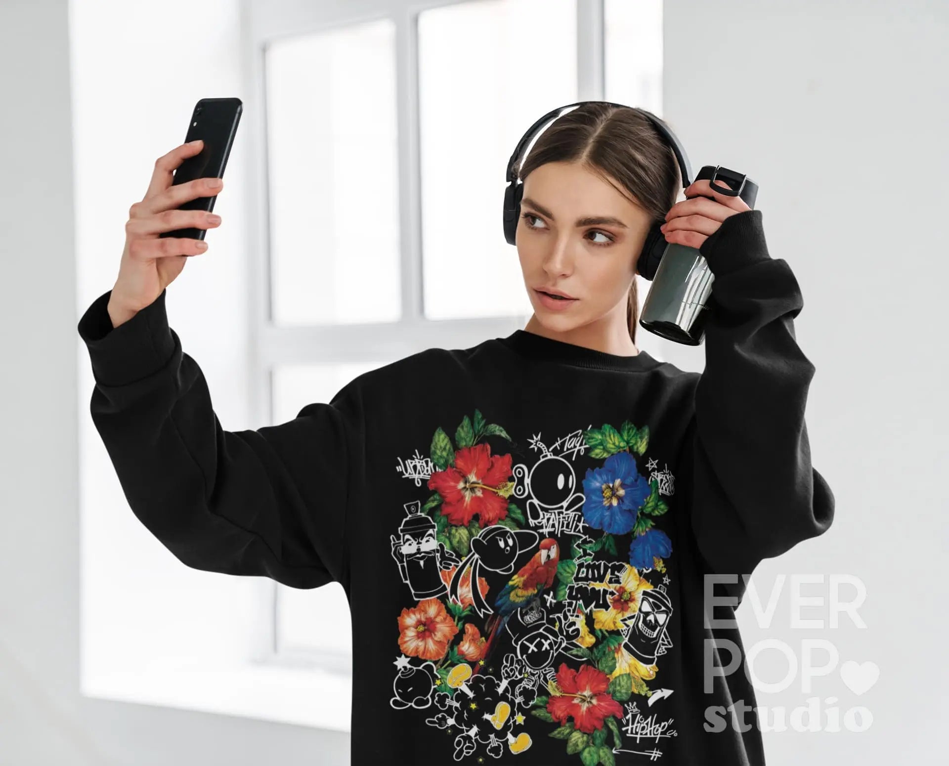 Tropical Graffiti Graphic Tee Shirt, Hoodie Sweatshirt