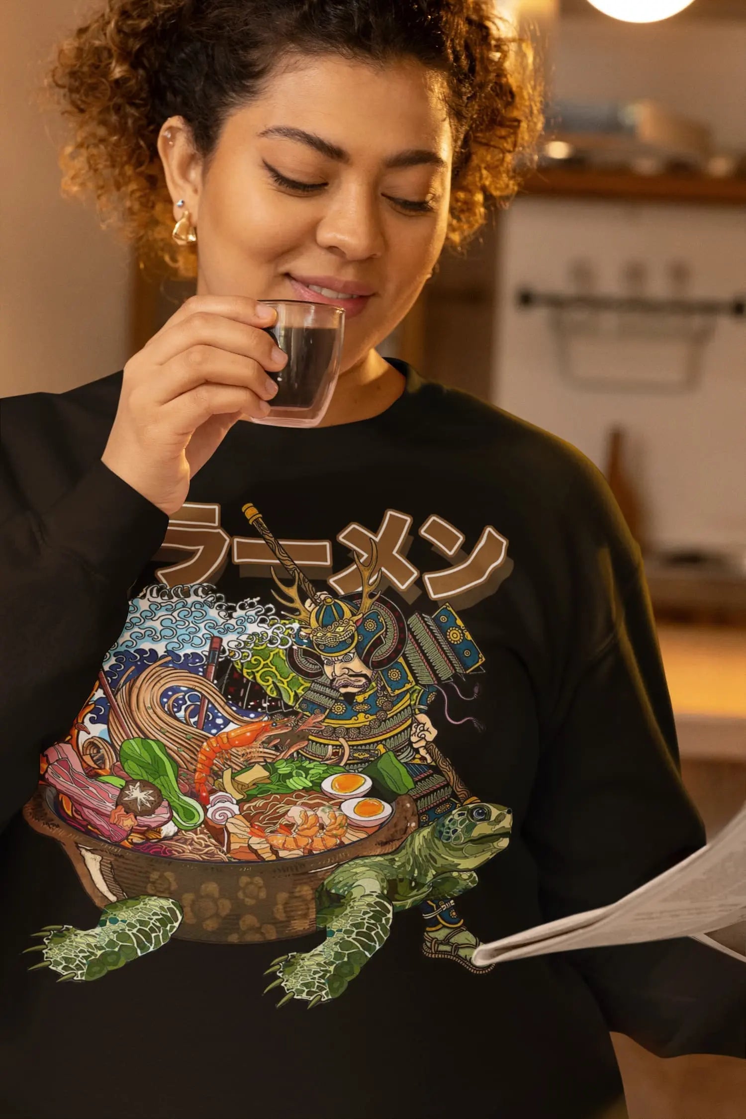 Samurai Turtle Ramen Graphic Tee Shirt, Hoodie Sweatshirt