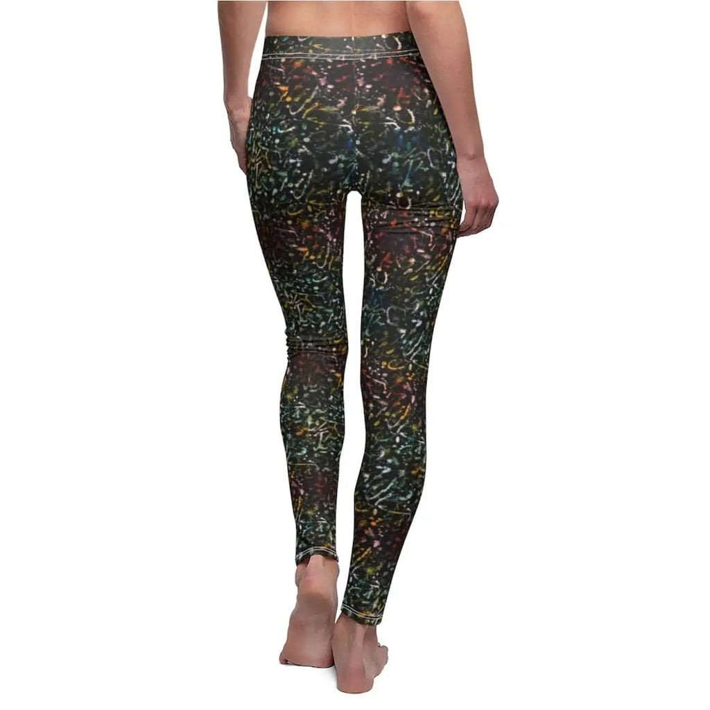 Tie Dye Leggings, Abstract Rainbow Yoga Pants