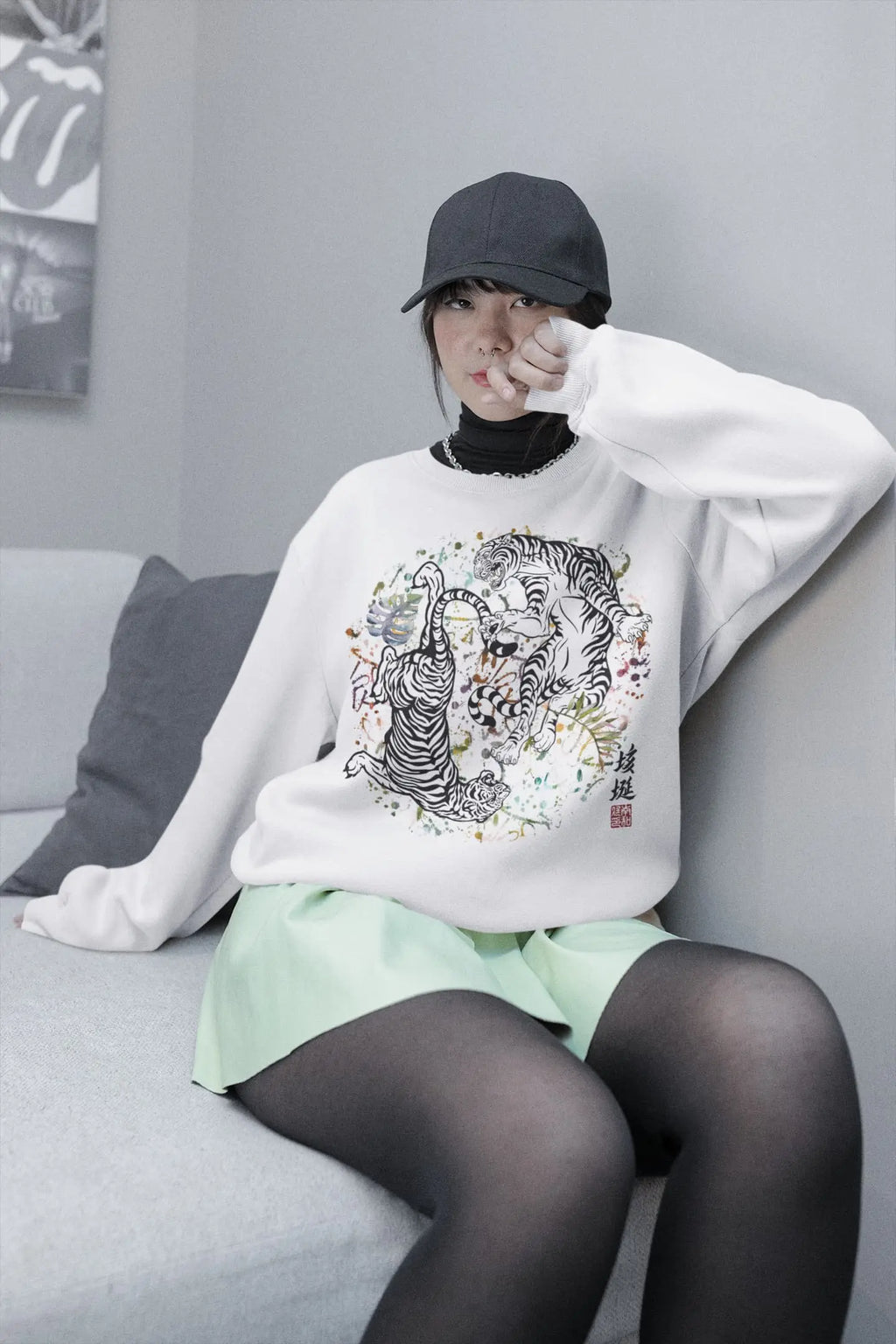 Tiger Yin Yang Graphic Tee Shirt, Hoodie Sweatshirt