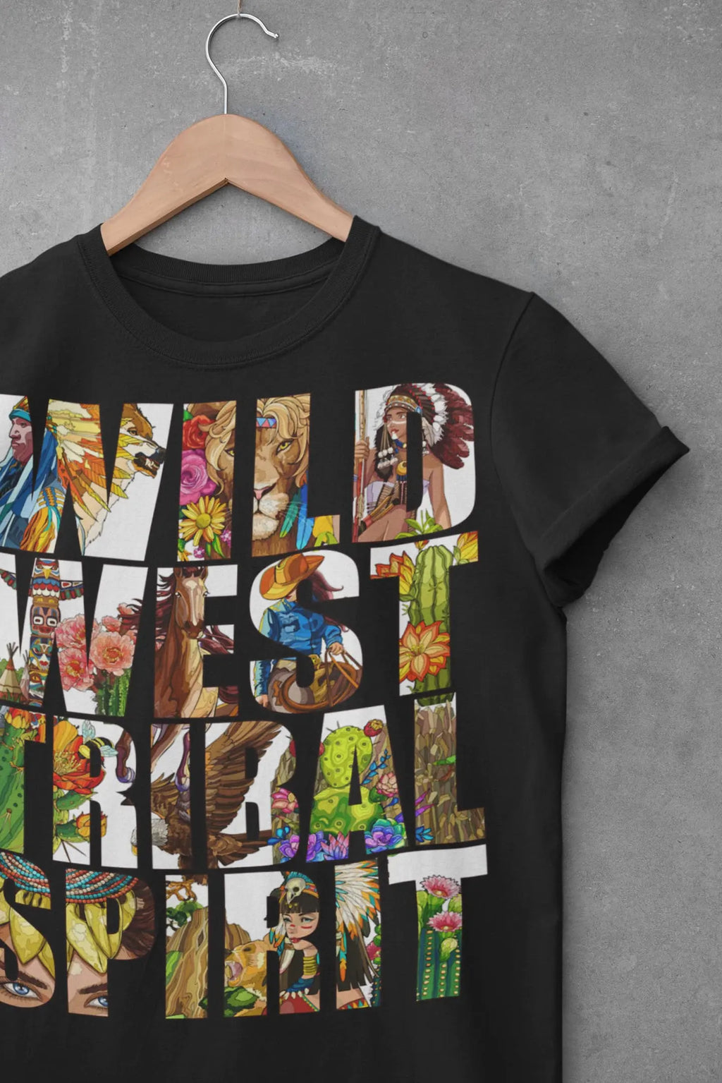 Wild Western Tribe  Graphic Tee Shirt, Hoodie Sweatshirt