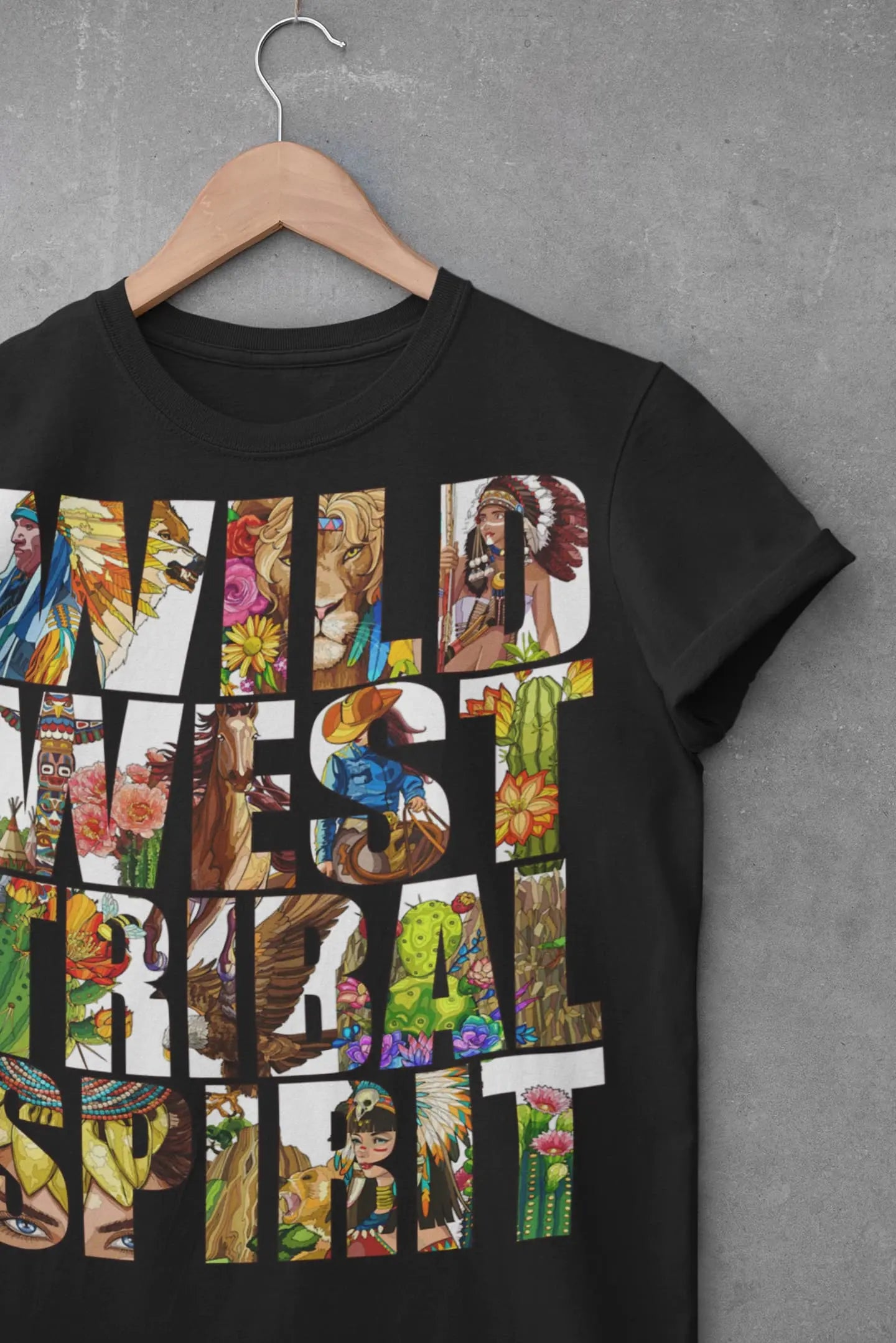 Wild Western Tribe  Graphic Tee Shirt, Hoodie Sweatshirt
