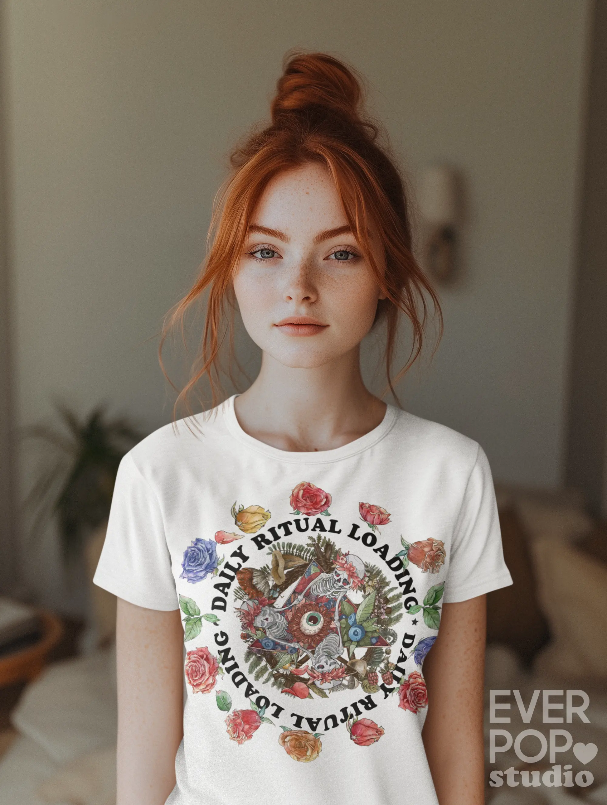 Circle of Witch Ritual Skull Graphic Tee Shirt, Hoodie Sweatshirt